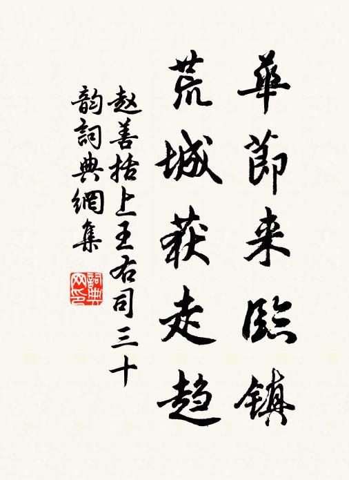 赵善括华节来临镇,荒城获走趋书法作品欣赏