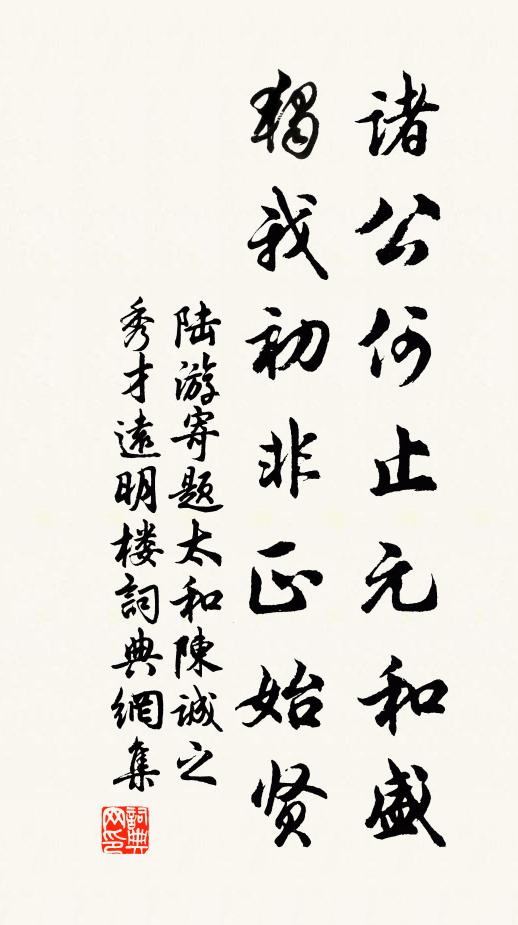 陆游诸公何止元和盛,独我初非正始贤书法作品欣赏