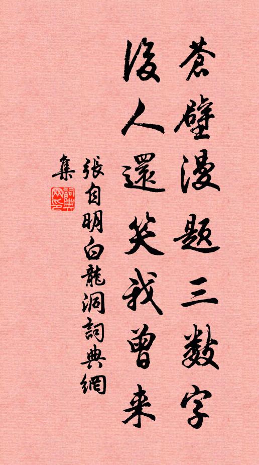 张自明苍壁漫题三数字,后人还笑我曾来书法作品欣赏