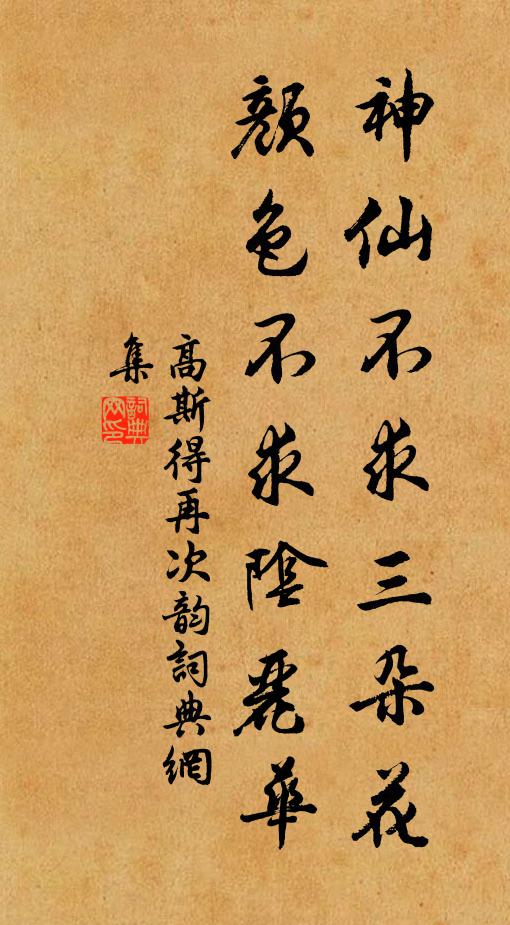 高斯得神仙不求三朵花,颜色不求阴丽华书法作品欣赏