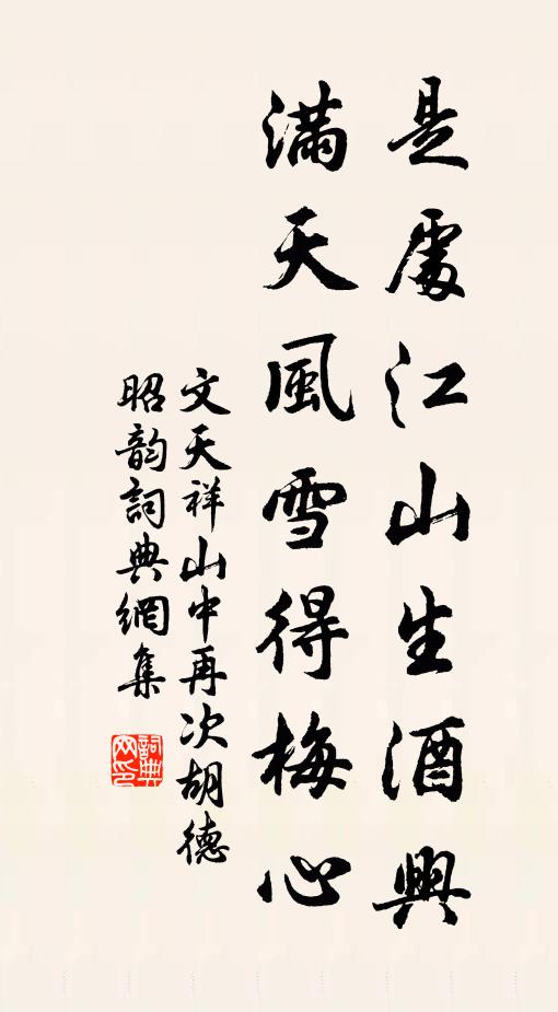 文天祥是处江山生酒兴,满天风雪得梅心书法作品欣赏