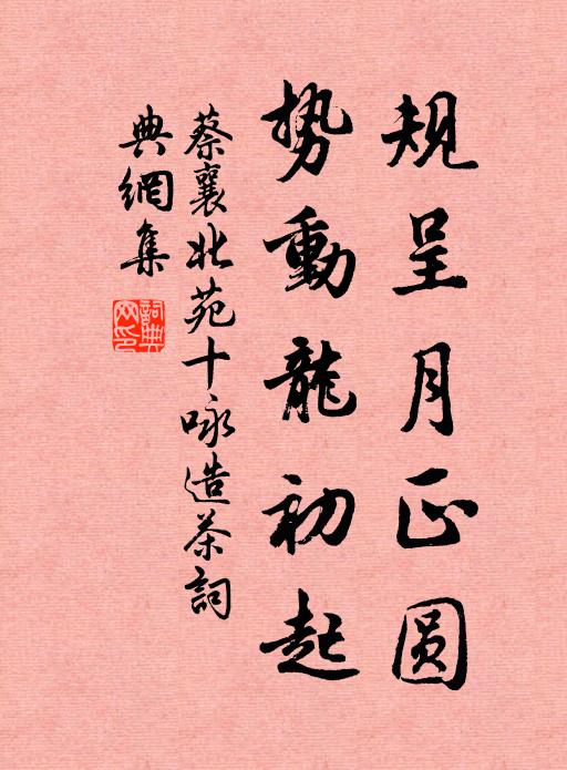 蔡襄规呈月正圆,势动龙初起书法作品欣赏