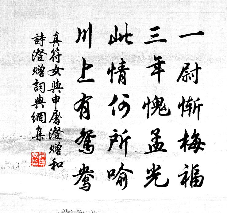 佚名真符女与申屠澄赠和诗(澄赠)书法作品欣赏